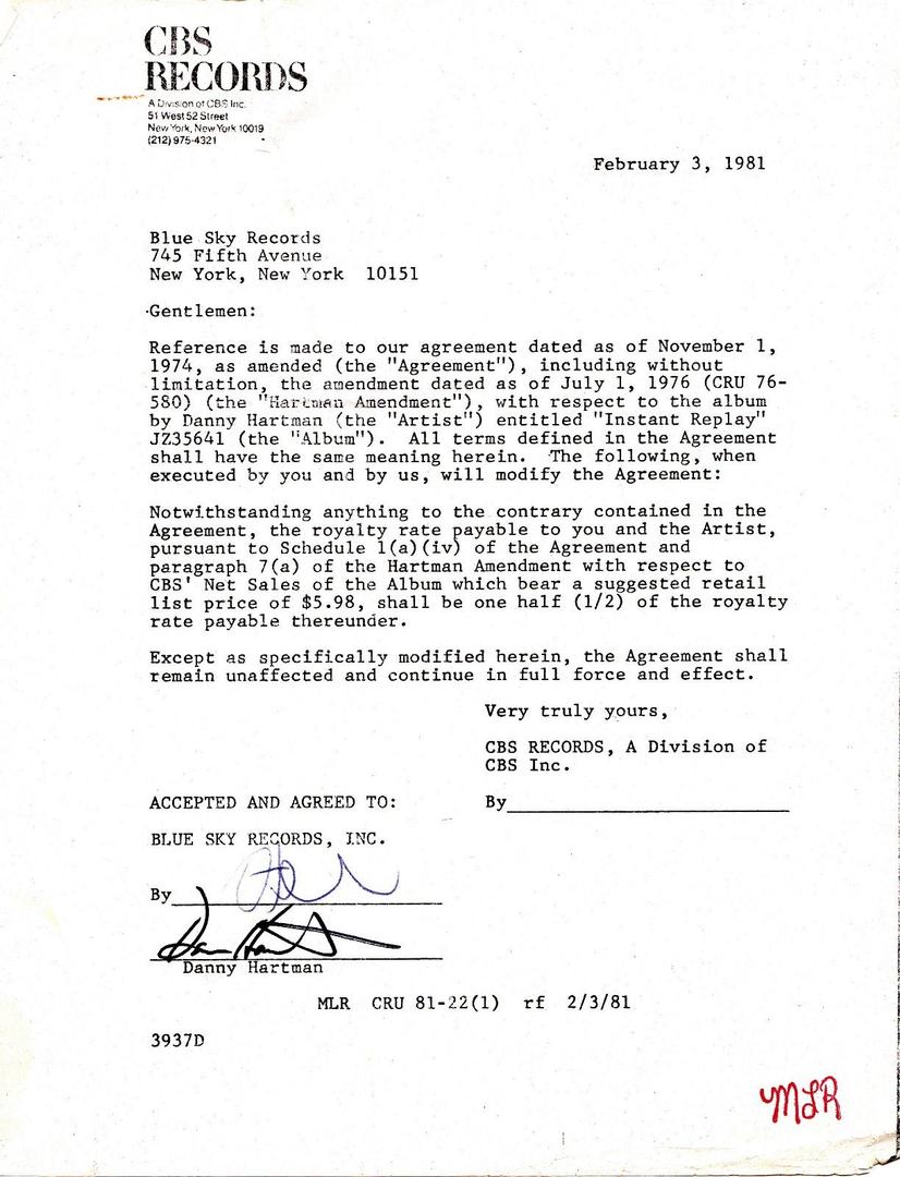 1981 CBS contract