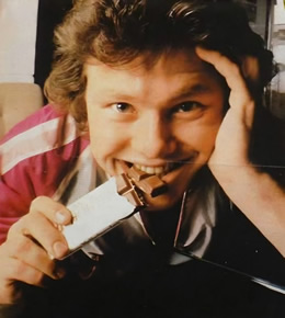 Dan Hartman eating chocolate